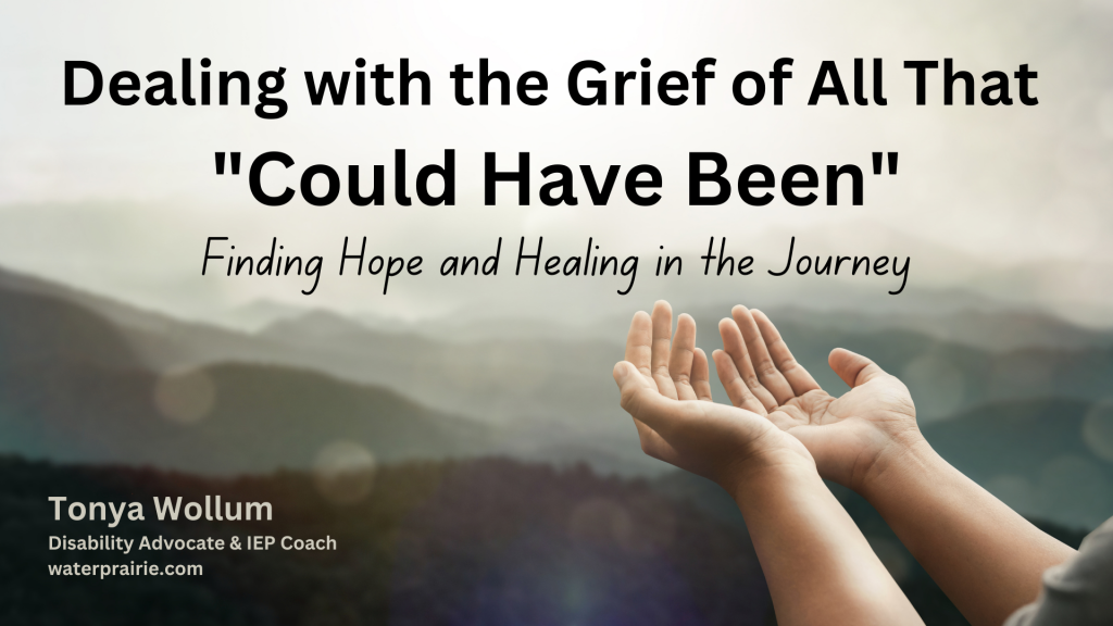Dealing with the Grief of All That "Could Have Been" Finding Hope and Healing in the Journey, Tonya Wollum, Disability Advocate & IEP Coach, waterprairie.com 