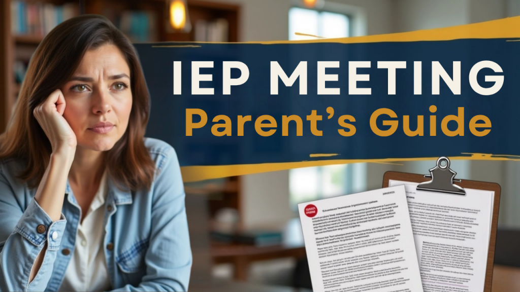 Parent guide for first IEP meeting - woman preparing with official documents
