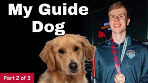 Evan with his guide dog Titus