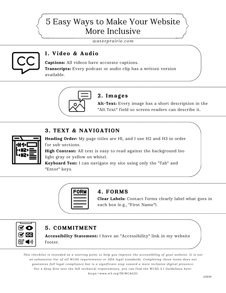Inclusive web checklist